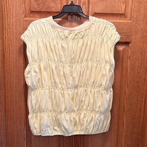 Women's Yellow Ruched Top Large